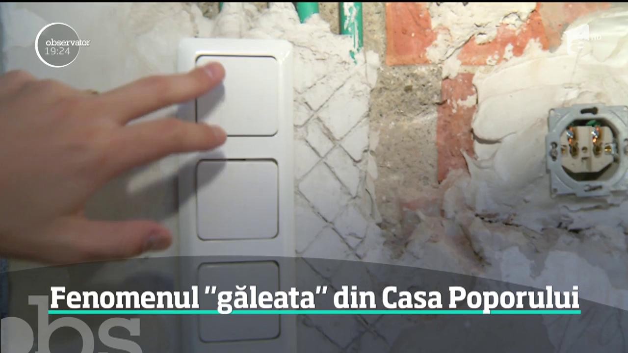 Fenomenul "găleata" &icirc;n Casa Poporului. Clădirea are tavanul ciuruit şi este plin de infiltraţii