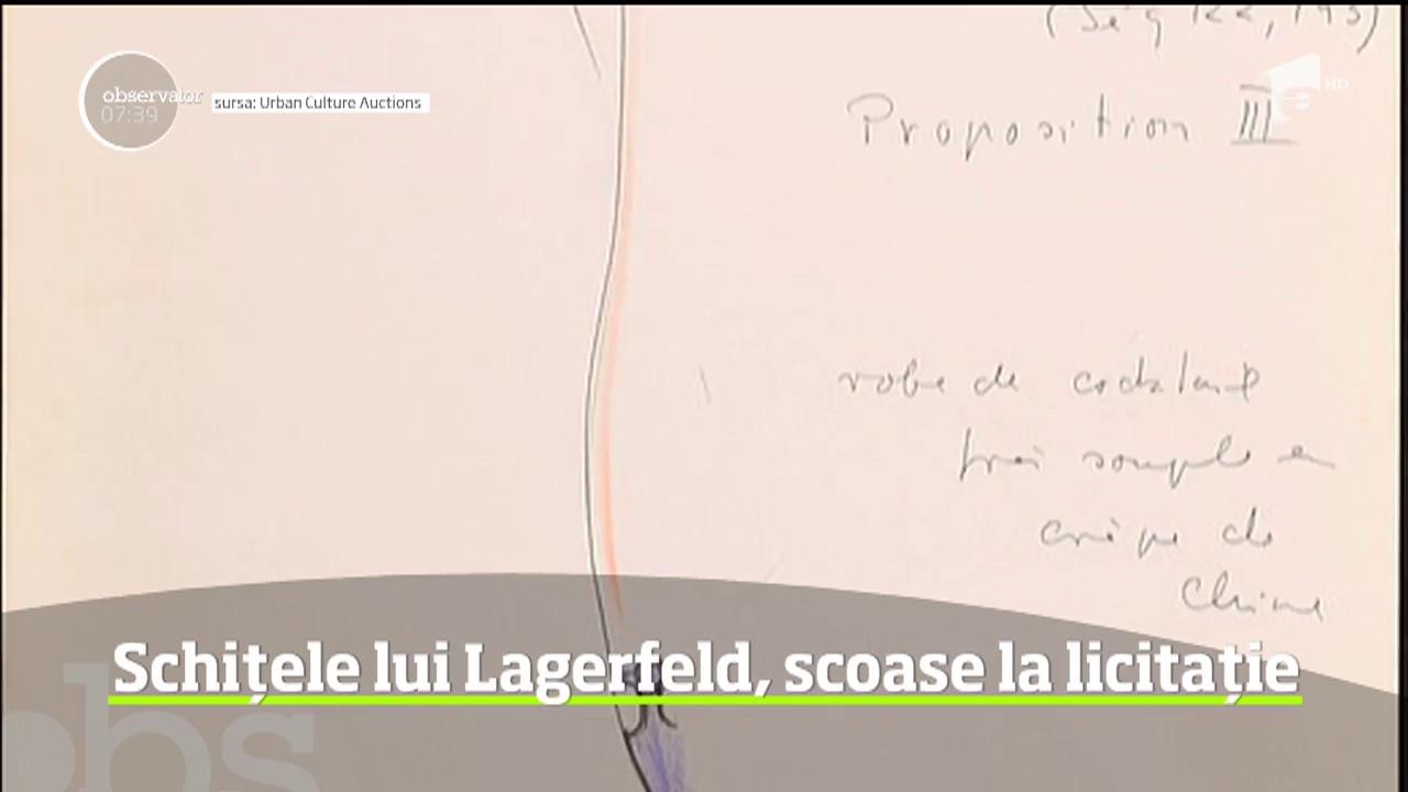 Peste 120 de schite semnate de Karl Lagerfeld in primii ani ai carierei sale vor fi scoase la vanzare, in cadrul unei licitatii, pe 18 aprilie