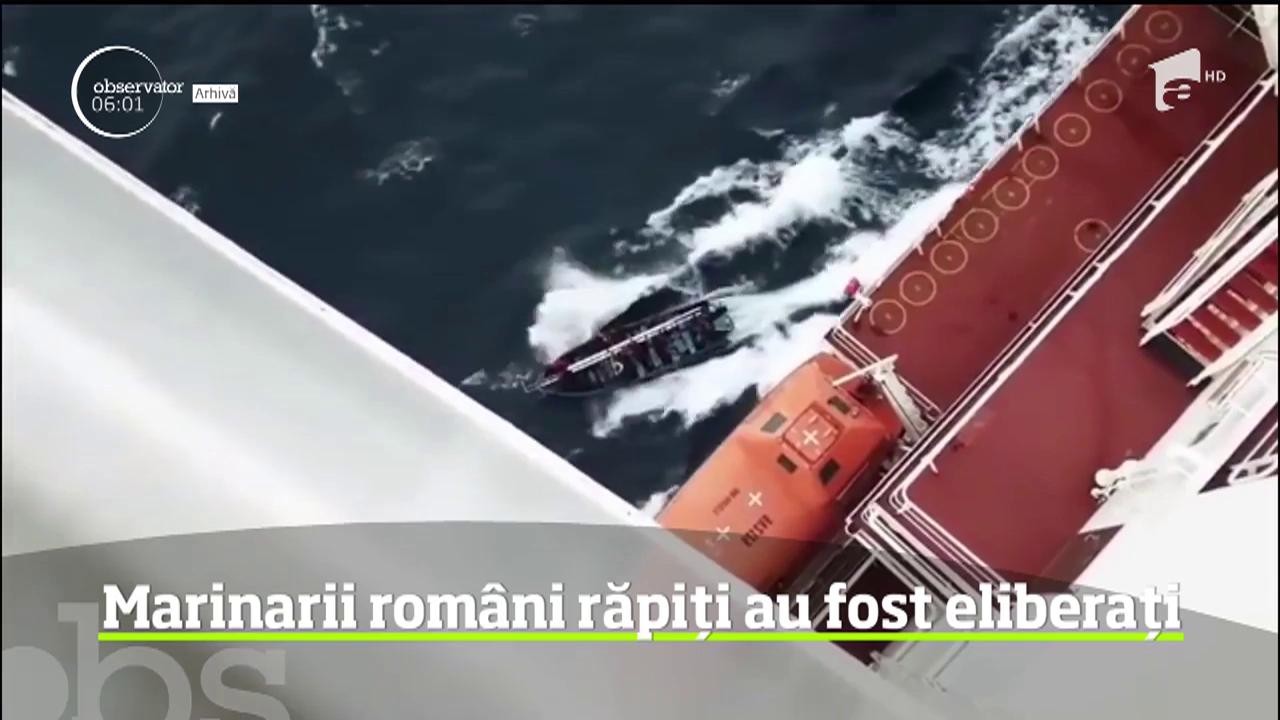 Cei trei marinari rom&acirc;ni răpiţi la &icirc;nceputul lunii martie de pe o navă aflată &icirc;n largul apelor statului Togo au fost eliberaţi