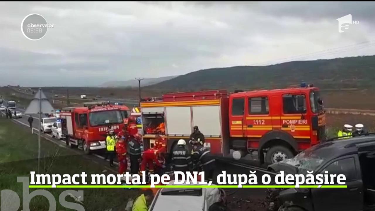 Accident violent pe DN1, &icirc;n judeţul Alba. Doi bărbaţi au murit pe loc, iar o femeie a ajuns &icirc;n stare gravă la spital &icirc;n urma unui impact frontal &icirc;ntre două autoturisme