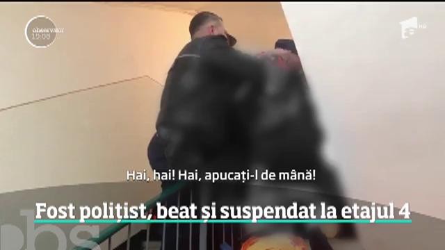 Un fost poliţist a rămas suspendat &icirc;ntr-un bloc din Botoşani