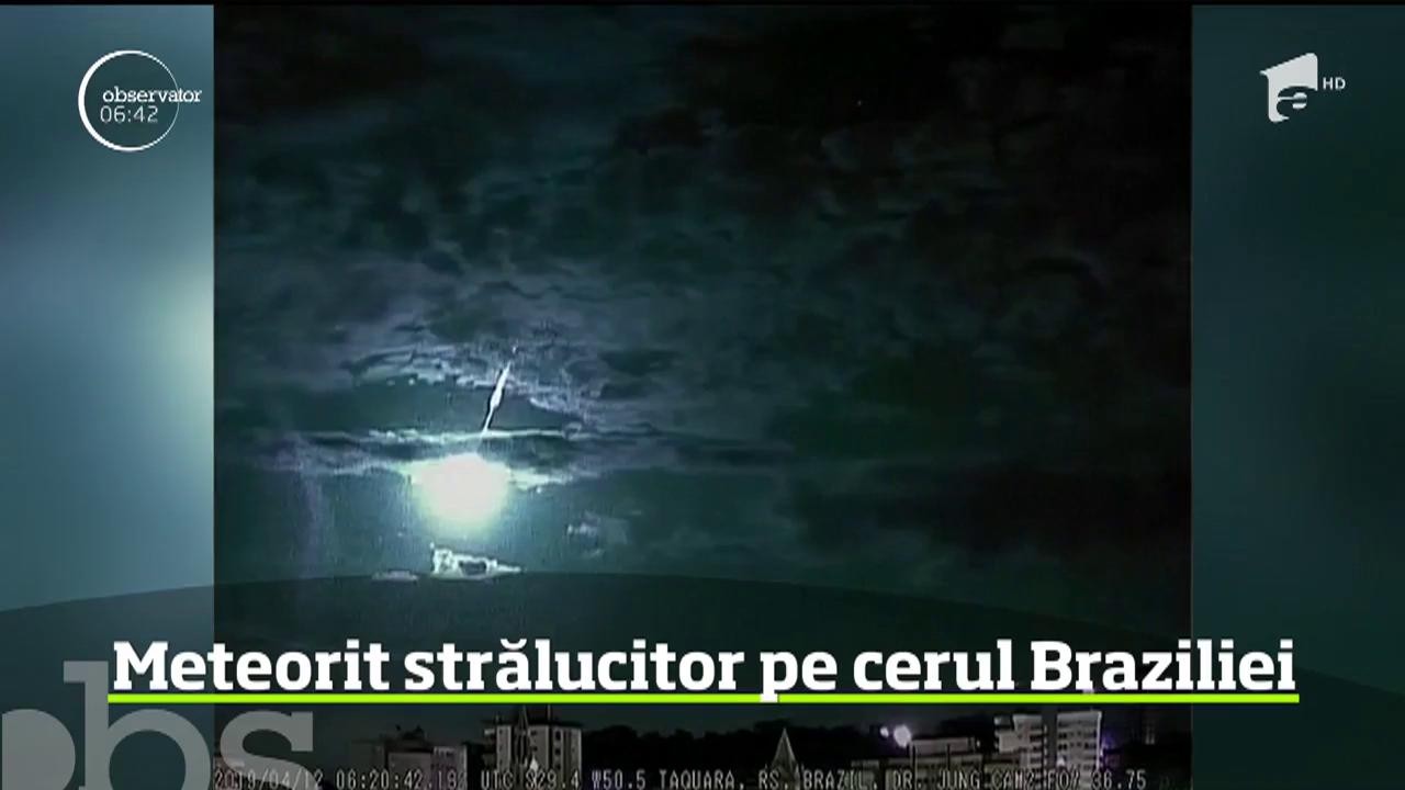 Imagini de poveste &icirc;n Brazilia, unde un meteorit a provocat o explozie de lumină pe cer
