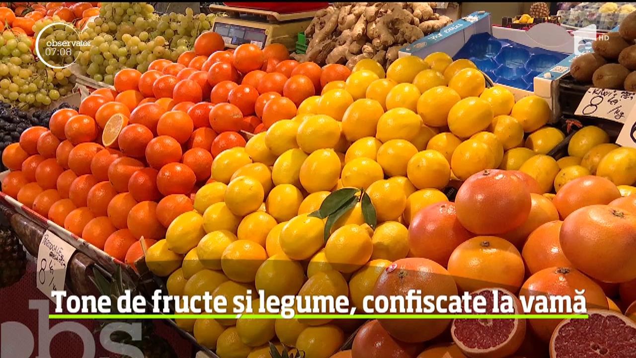 A fost maraton de controale &icirc;n toate vămile din ţară. Peste 80 de tone de fructe şi legume au fost confiscate