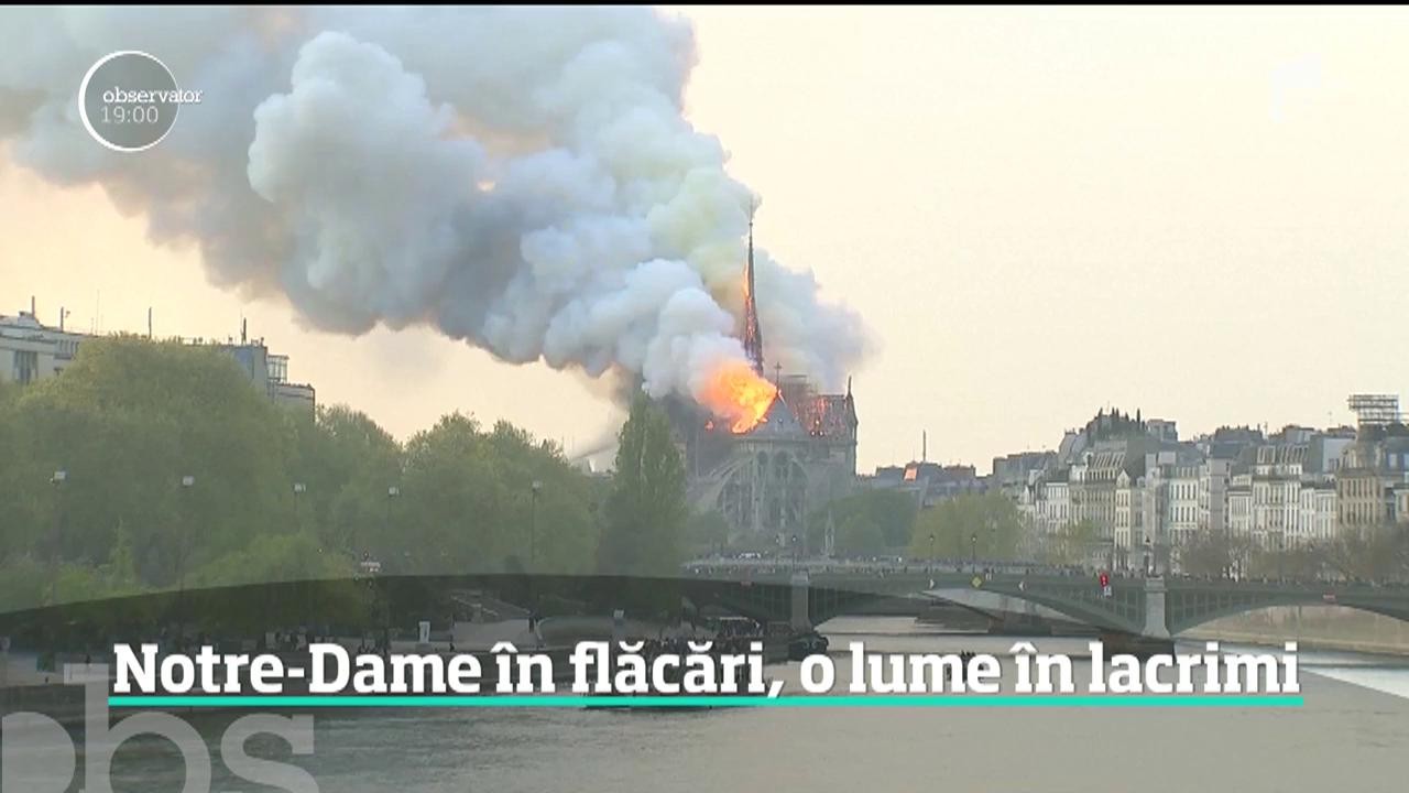 Notre Dame, cea mai cunoscută şi vizitată catedrală din Europa a fost mistuită de flăcări uriaşe. O lume &icirc;ntreagă a privit cum arde istoria