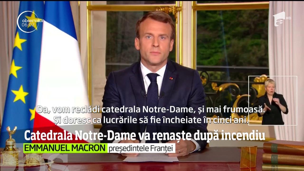 După incendiul devastator, catedrala Notre-Dame din Paris ar putea fi reconstruită &icirc;n numai cinci ani