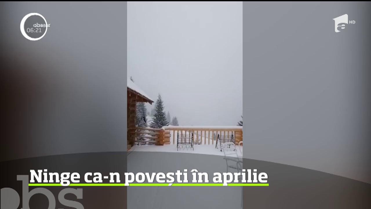 &Icirc;n Bucovina ninge ca-n povești, &icirc;n luna aprilie