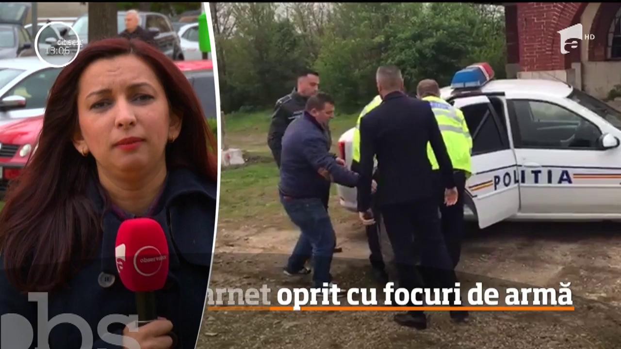 Șofer fugar oprit cu focuri de armă, &icirc;n D&acirc;mboviţa