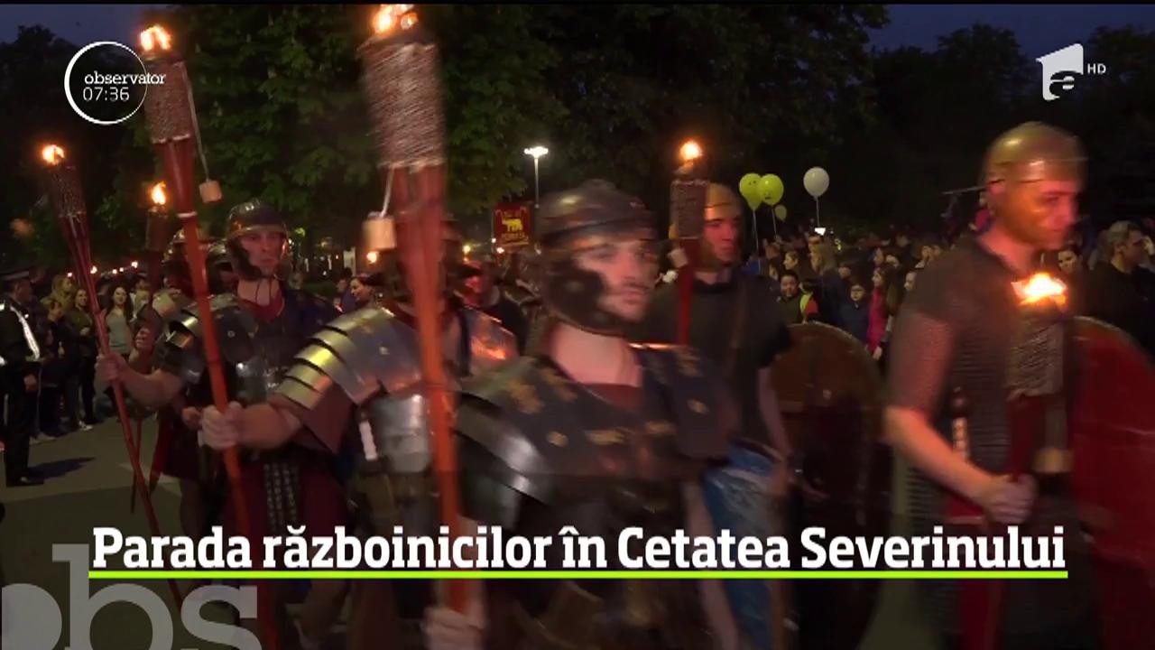 Parada războinicilor daco-romani din Cetatea Severinului. Luptele atrag spectatori de toate v&acirc;rstele