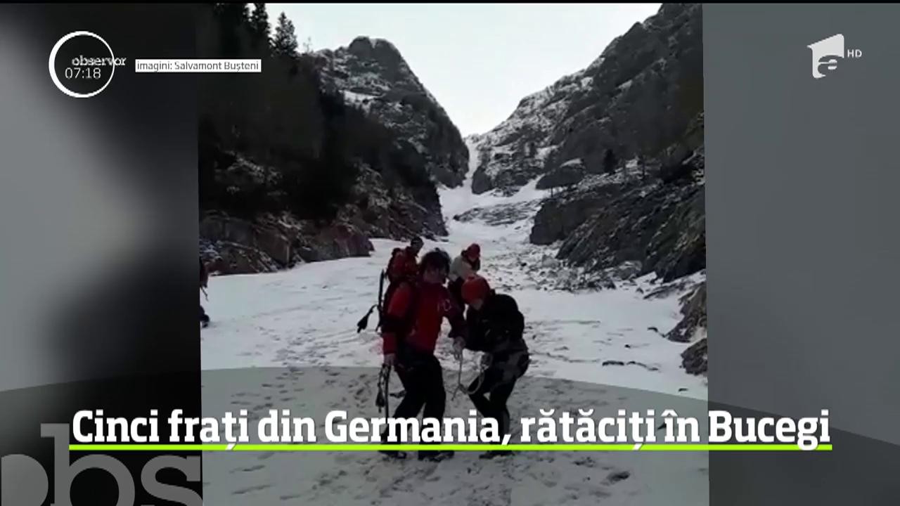 Intervenţie dificilă &icirc;n Munţii Bucegi. Cinci frați din Germania s-au rătăcit &icirc;n timp ce &icirc;ncercau să ajungă la Sfinx
