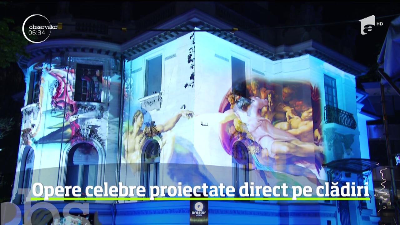 Festivalul Spotlight, seara a treia. Opere de artă celebre proiectate direct pe clădiri
