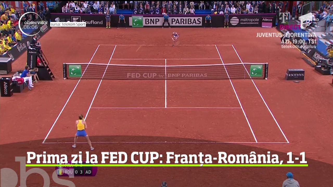 Prima zi a semifinalei FED CUP: Franța - Rom&acirc;nia, 1-1
