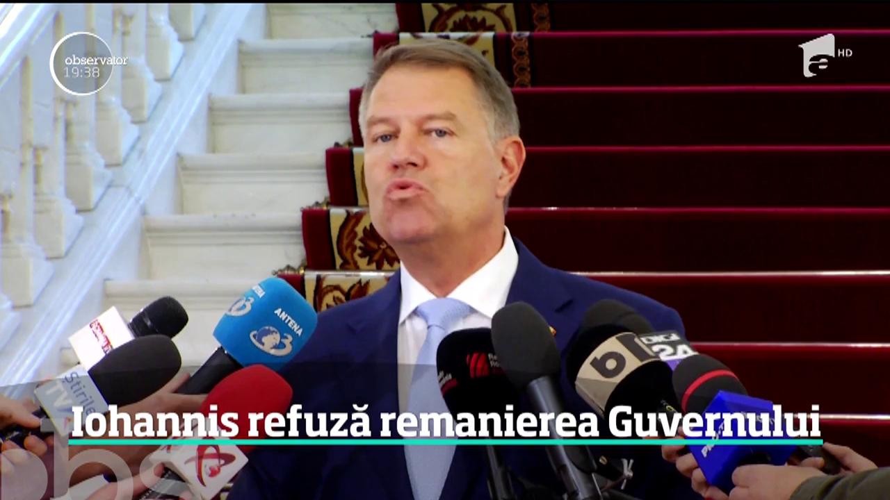 Preşedintele Klaus Iohannis respinge remanierea Guvernului &icirc;n varianta propusă de premierul Viorică Dăncilă
