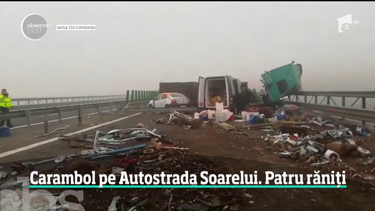 Carambol pe Autostrada Soarelui soldat cu patru răniţi