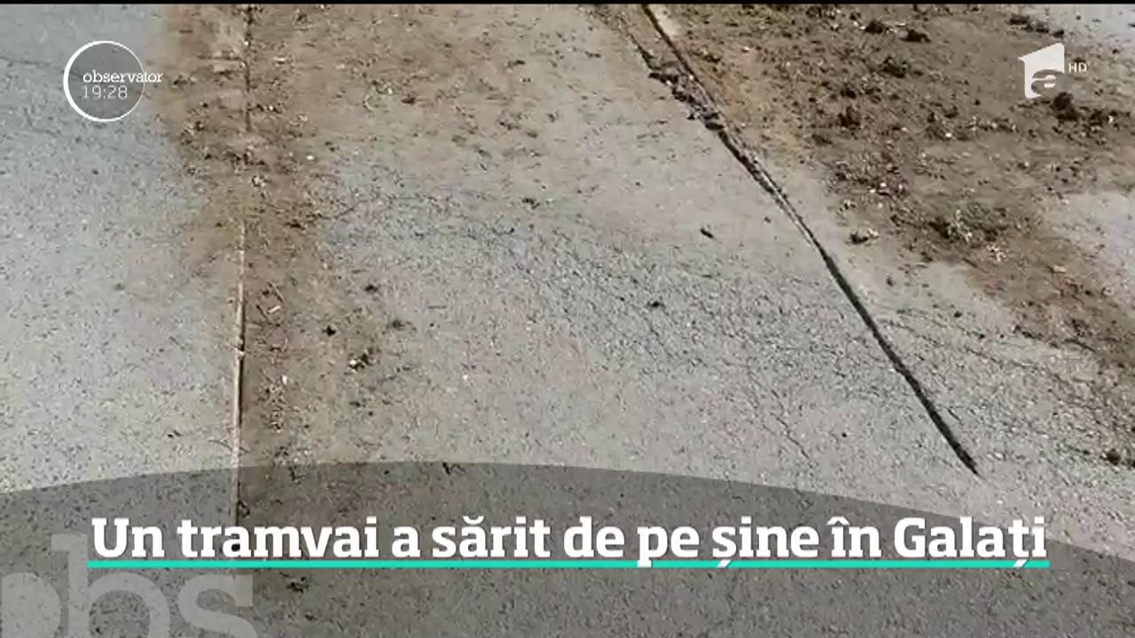 Un tramvai a deraiat  &icirc;n centrul oraşului Galaţi