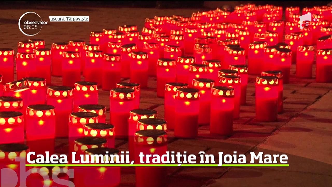 Oraşul T&acirc;rgovişte s-a luminat &icirc;ntr-o tradiţie care se ţine, de două decenii, &icirc;n fiecare an &icirc;n Joia Mare