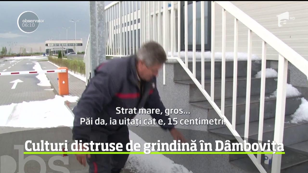 A fost rupere de nori &icirc;n D&acirc;mboviţa, unde o furtună de numai c&acirc;teva minute a făcut prăpăd