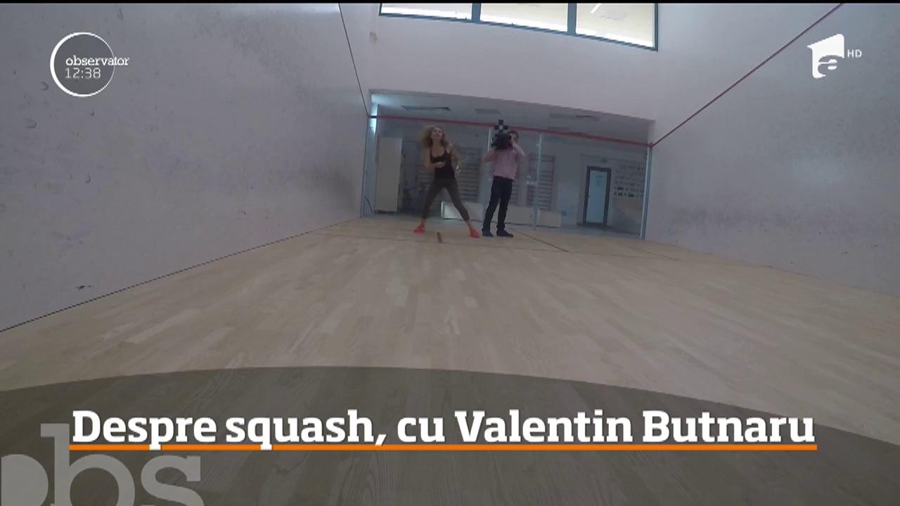 Valentin Butnaru o provoacă pe Carmen Brumă la squash