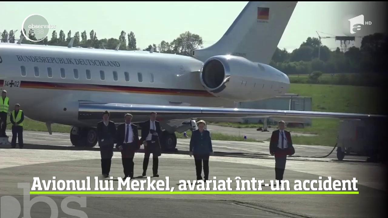 Avionul oficial cu care se deplasa, prin ţară, cancelarul Angela Merkel a fost avariat &icirc;ntr-un accident neobişnuit