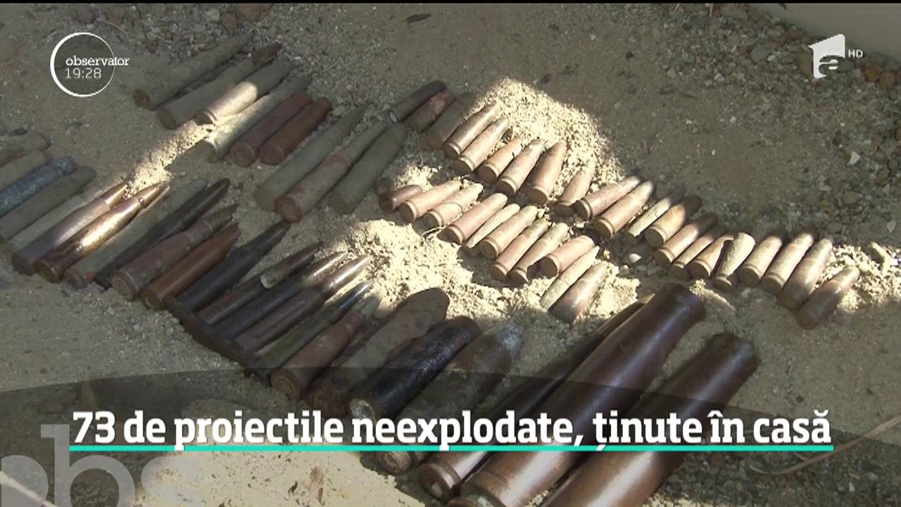 73 de proiectile neexplodate, ținute &icirc;n casă! Căutătorul de comori s-a ales cu dosar penal