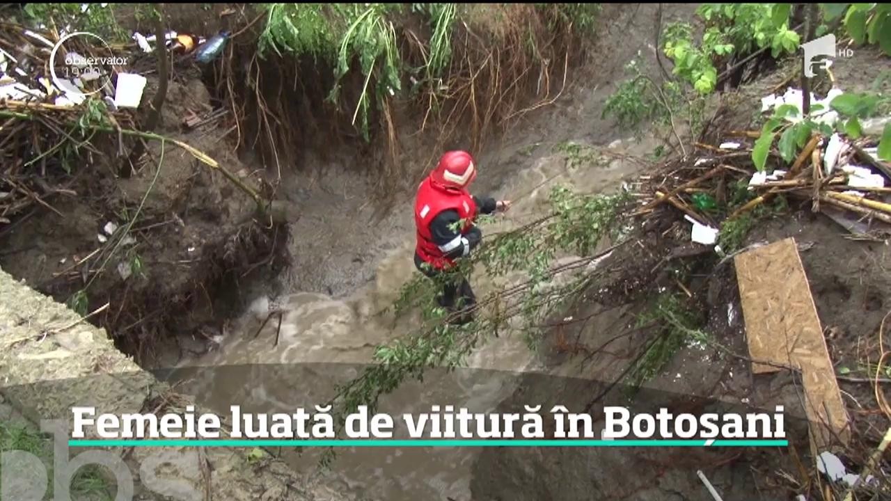 Cod galben de furtuni și inundații &icirc;n toată țara. O femeie a fost luată de viitură &icirc;n Botoșani