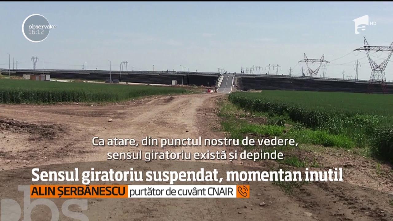 Unicul sens giratoriu suspendat din ţară, aflat pe breteaua de autostradă Agigea-Ovidiu, este inutil
