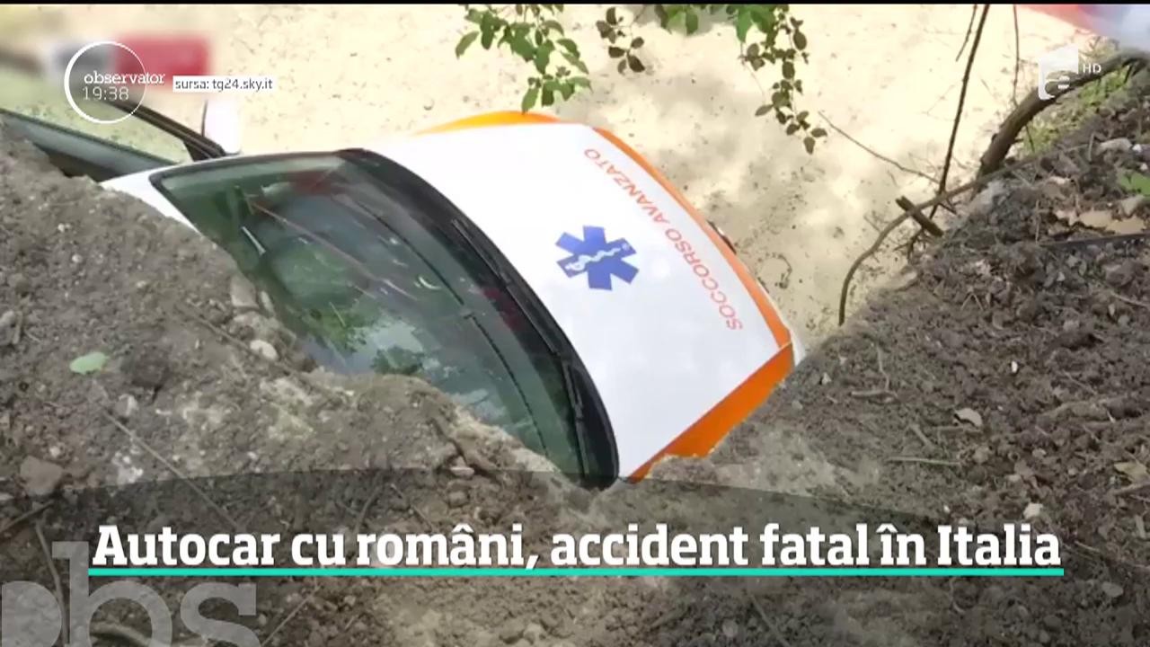 60 de turişti s-au răsturnat cu autocarul &icirc;ntr-o r&acirc;pă &icirc;n Italia