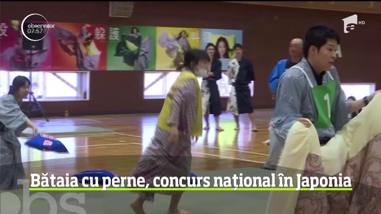 Bătaie cu perne, concurs național &icirc;n Japonia