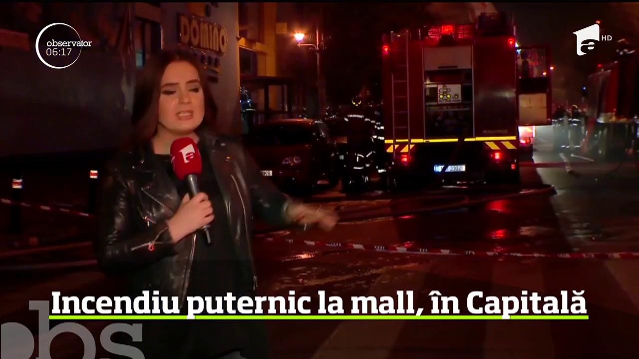 Un incendiu puternic a izbucnit &icirc;ntr-un mall din Capitală