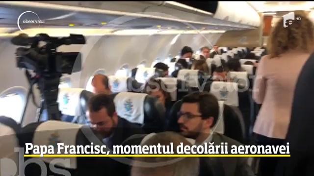 Papa Francisc, momentul decolării aeronavei. Imagini &icirc;n exclusivitate