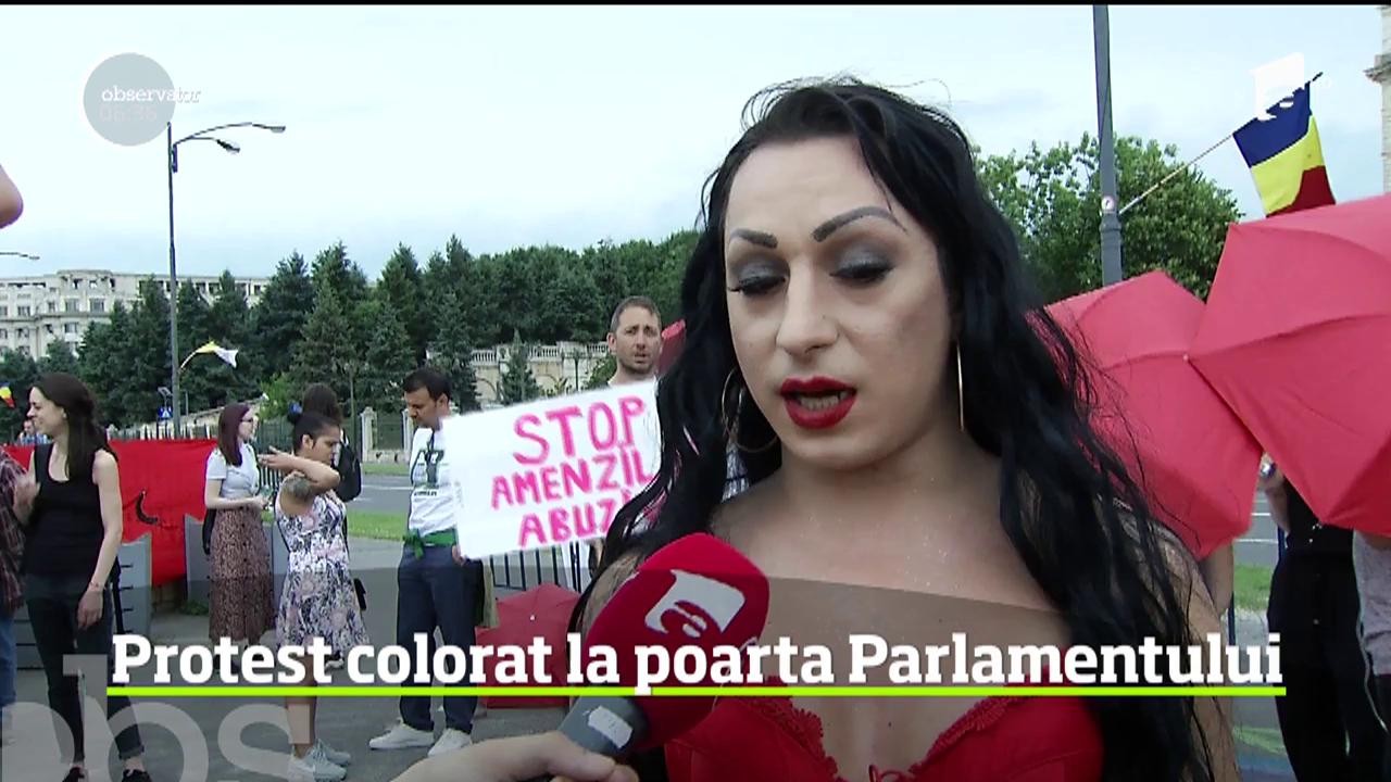 Apariţie inedită şi extrem de colorată la c&acirc;ţiva metri de Palatul Parlamentului