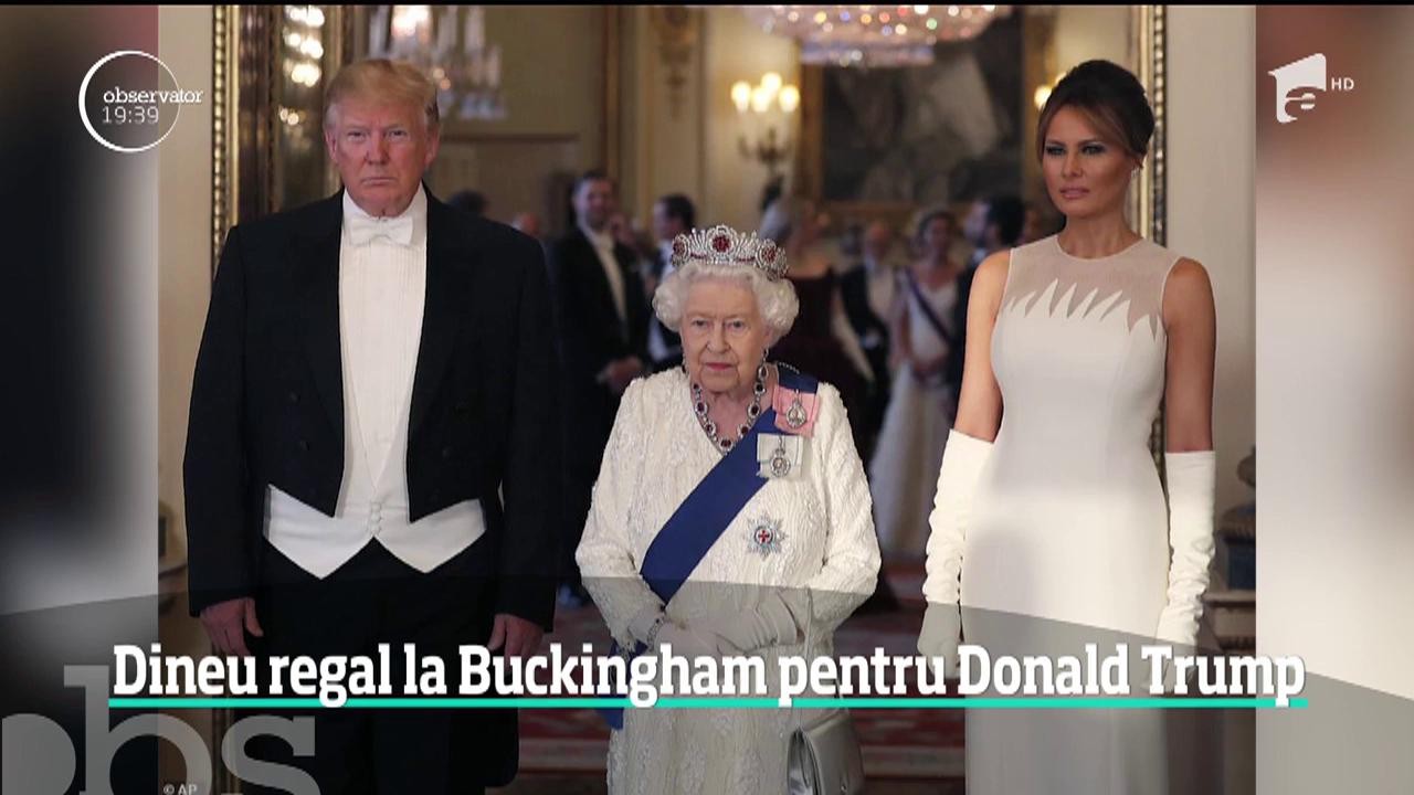 Donald Trump a fost oaspetele de seamă al reginei Elisabeta la un banchet de stat dat chiar &icirc;n onoarea lui.