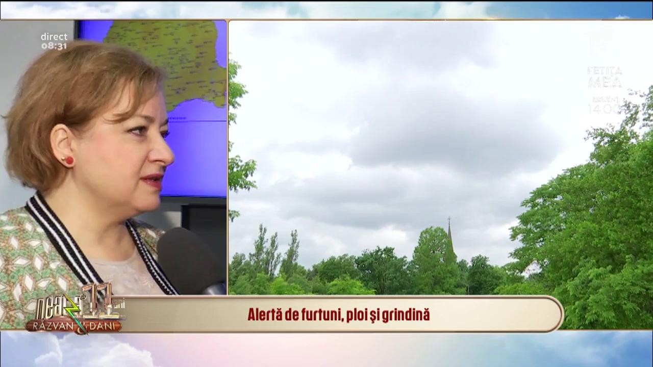 Neatza cu Răzvan și Dani. Ploile torențiale nu se opresc! Florinela Georgescu, meteorolog ANM, avertisment: ”Vremea continuă să fie instabilă în toată țara!”