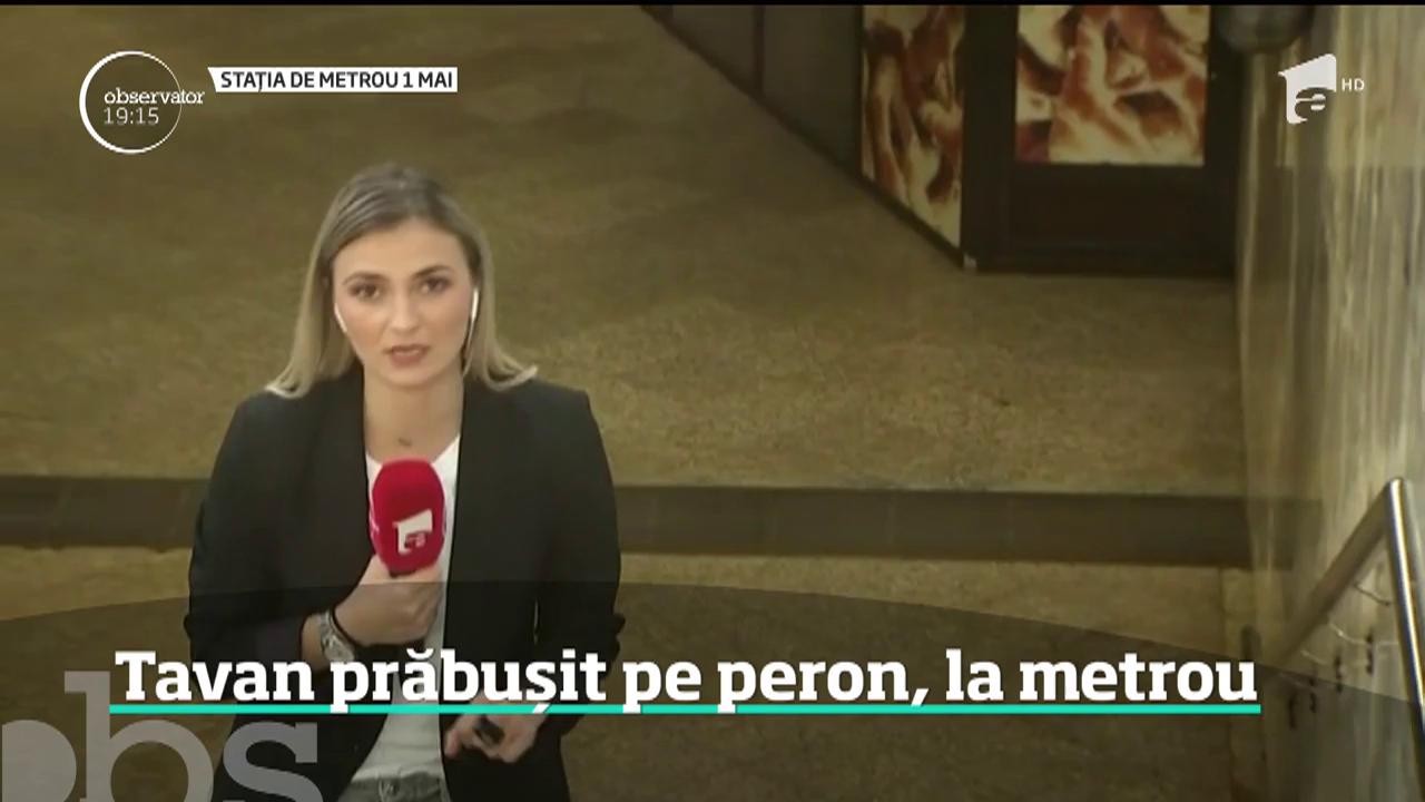 Incident periculos la metrou! O bucată de tablă s-a desprins din tavanul staţiei 1 Ma