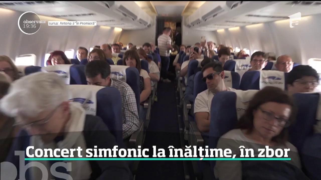 Pasagerii unui zborului Tarom concert simfonic la &icirc;nălțime, &icirc;n zbor