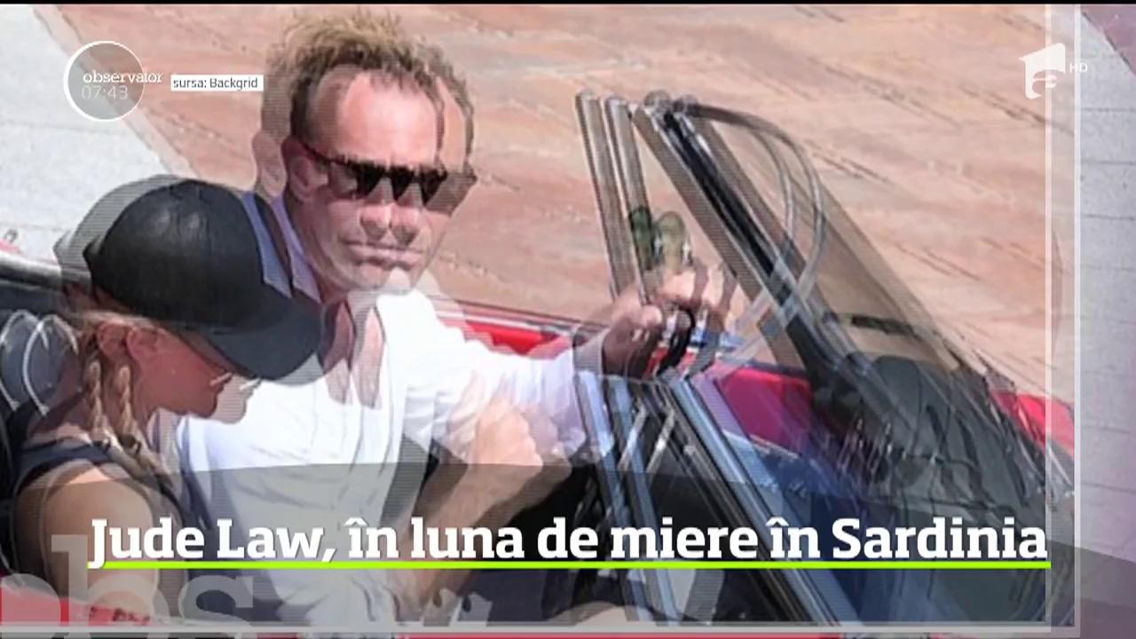 Jude Law şi proaspăta sa soţie &icirc;şi petrec luna de miere &icirc;n Sardinia