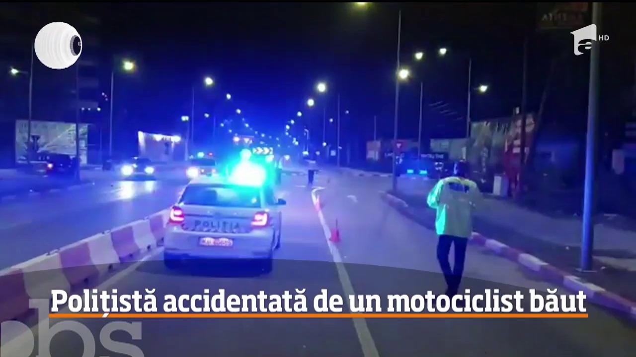 Polițistă accidentată de un motociclist băut, &icirc;n Mamaia Nord