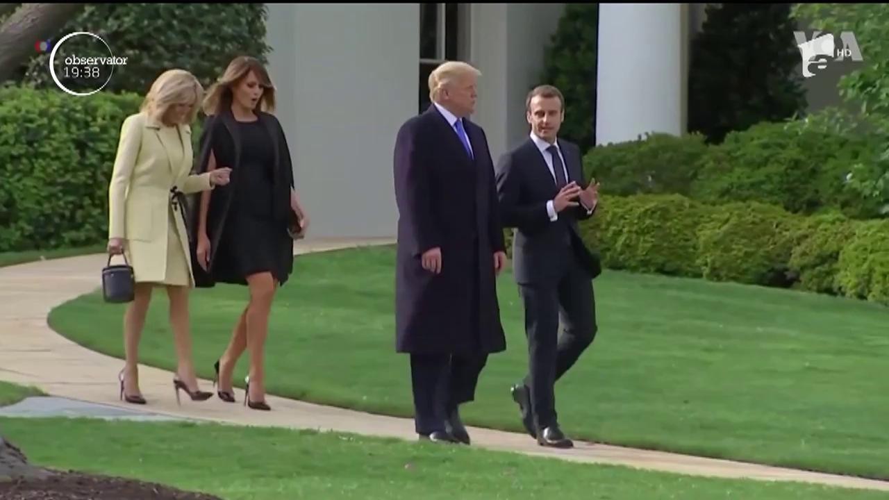 Tensiunile dintre Donald Trump şi Emmanuel Macron se resimt &icirc;n grădina Casei Albe