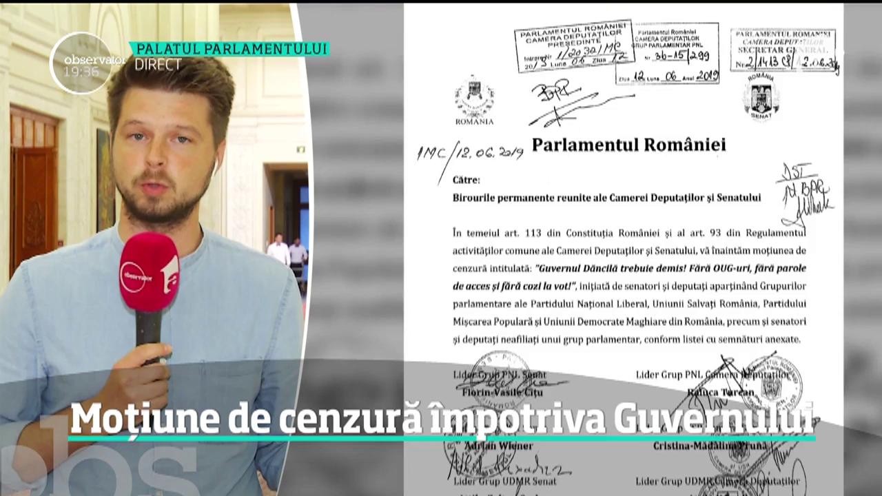 Moțiune de cenzură &icirc;mpotriva Guvernul Dăncilă