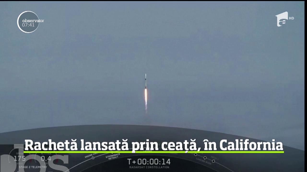 O rachetă reutilizabilă a firmei private Space X a fost lansată de la o bază din California, &icirc;n condiţii meteorologice mai puţin obişnuite