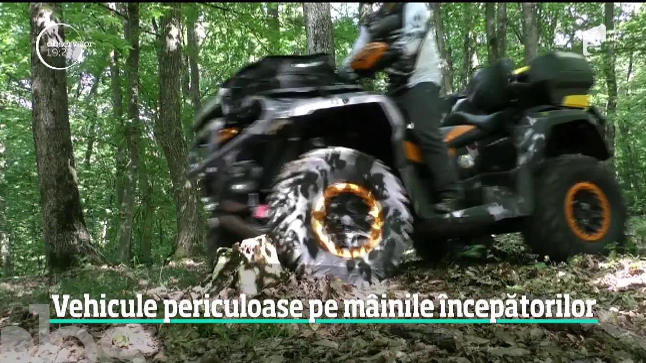 Vehicule periculoase pe m&acirc;inile &icirc;ncepătorilor. Un bărbat a fost la un pas să-şi rupă coloana vertebrală, &icirc;ntr-un accident de ATV