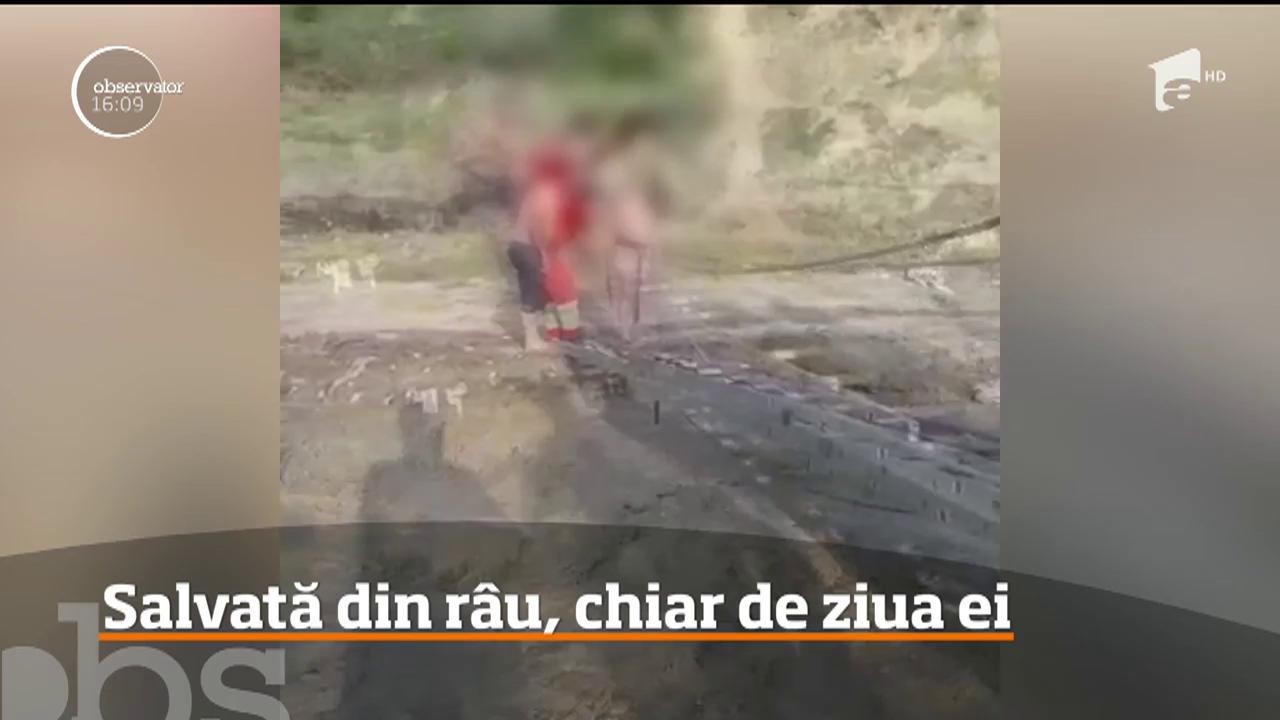 Fetiţă din Buzău, salvată din r&acirc;ului Slănic, chiar de ziua ei