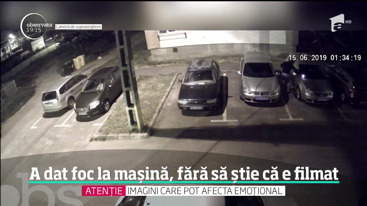 Răzbunare &icirc;n stil mafiot, &icirc;n Lugoj. A dat foc la mașină fără să știe că este filmat