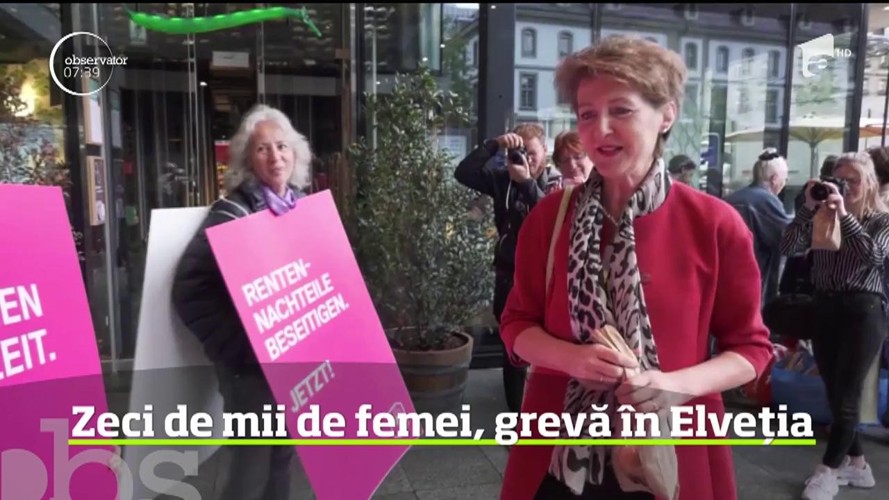 Grevă mai puţin obişnuită. Zeci de mii de femei au protestat &icirc;n Elveția
