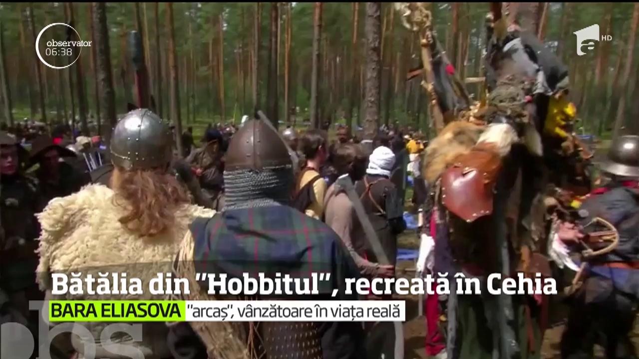 Bătălia fantastică cu orci, elfi, pitici sau războinici umani din filmul Hobbitul, recreată &icirc;ntr-o pădure din Cehia