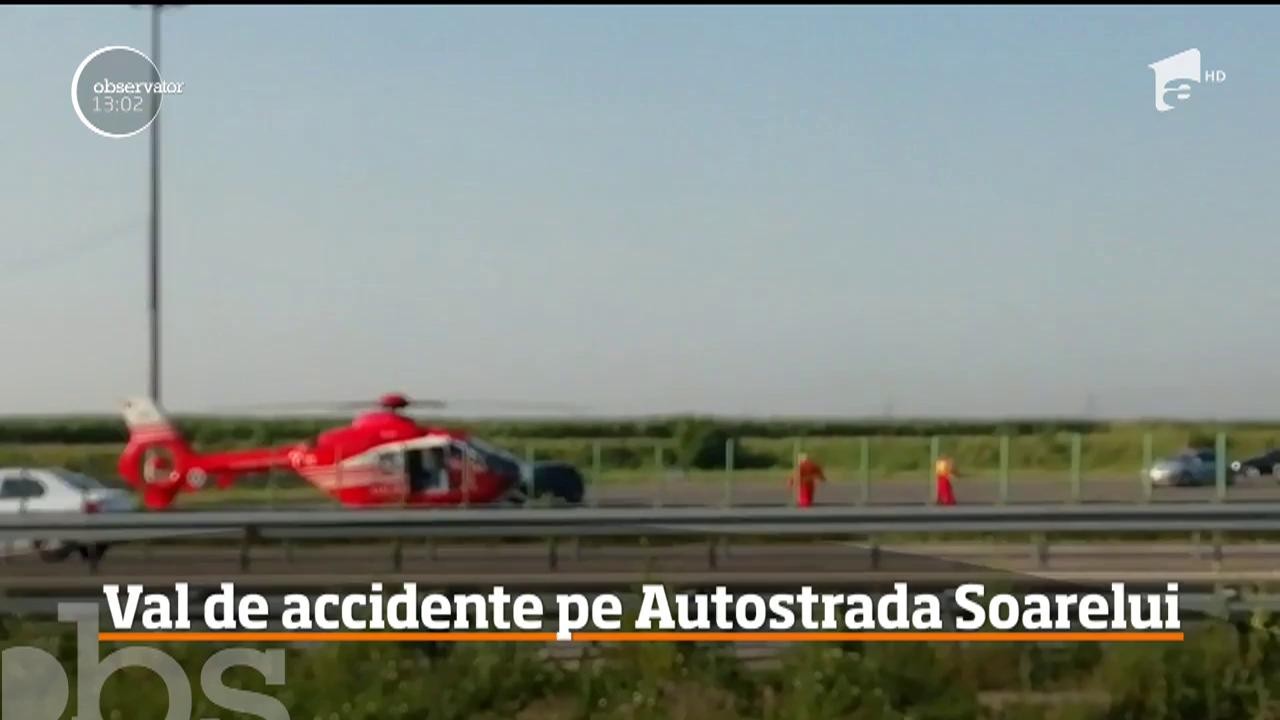 Val de accidente violente Autostrada Soarelui. &Icirc;n mai puţin de o oră,  zece maşini au fost distruse!