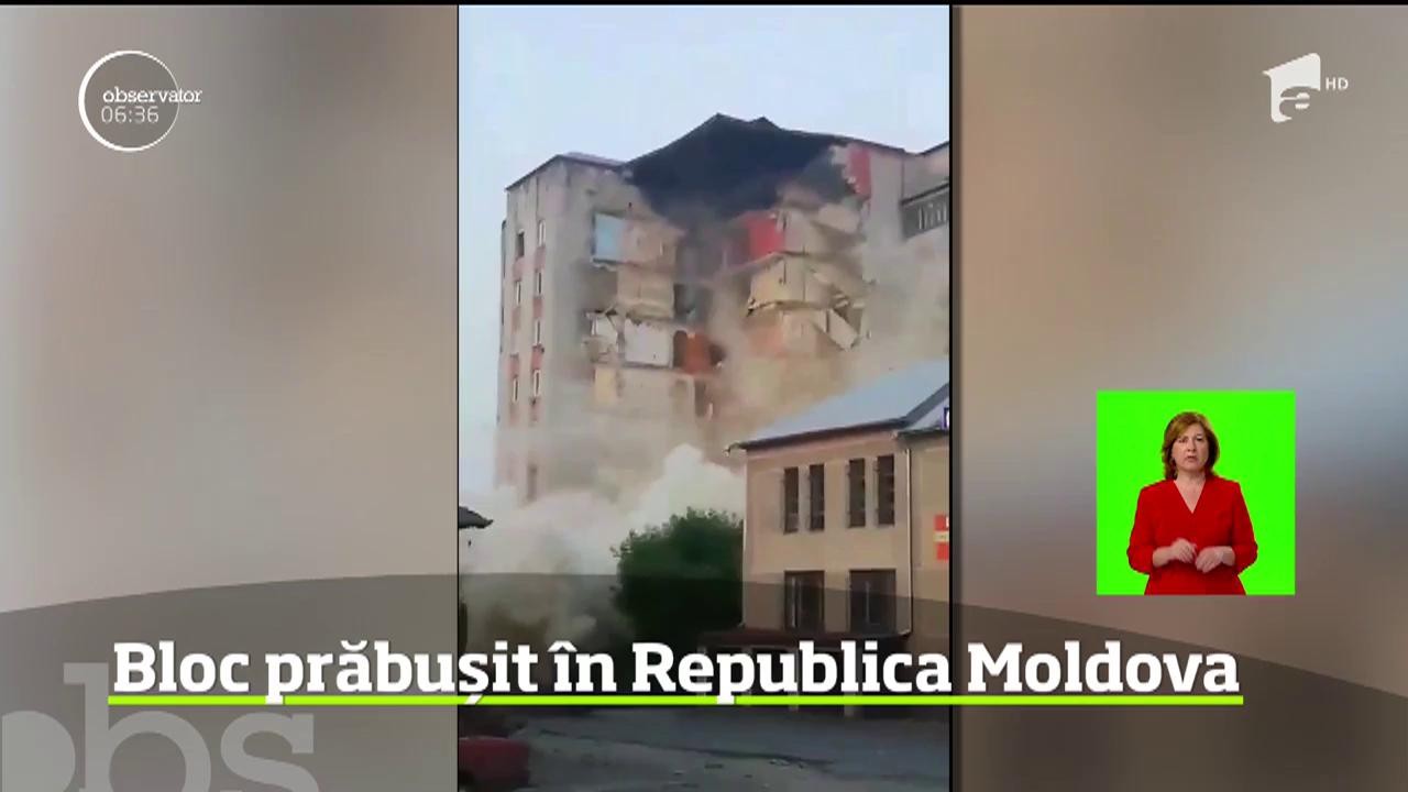 Imagini de coşmar &icirc;n Republica Moldova. Un bloc de nouă etaje s-a prăbuşit sub privirile &icirc;ngrozite ale locatarilor