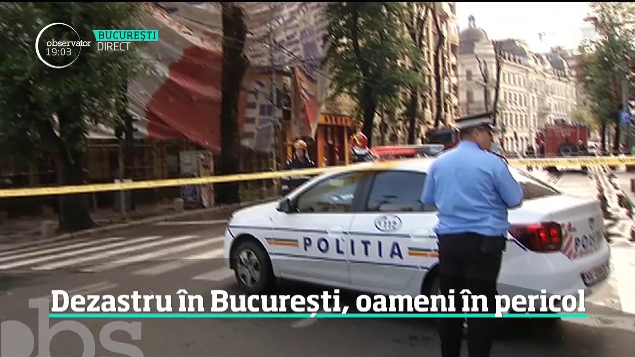 O schelă amplasată pe un imobil din centrul Capitalei s-a prăbuşit din cauza v&acirc;ntului