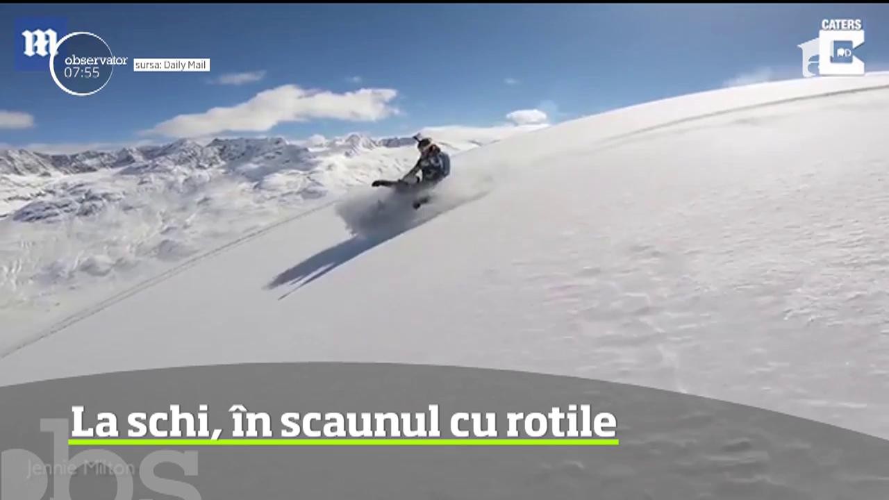 O australiancă a mers la schi &icirc;n scaunul cu rotile