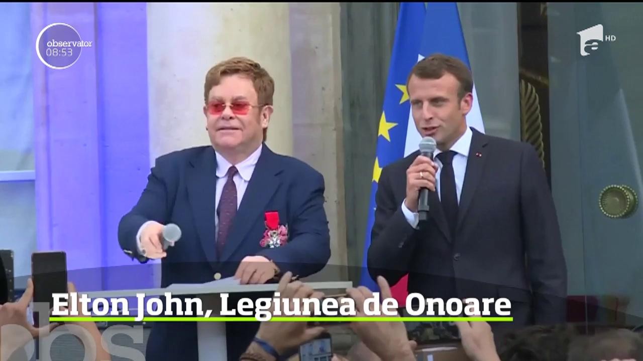 Elton John a fost decorat de Emmanuel Macron la Paris. Artistul britanic a primit Legiunea de Onoare pentru lupta purtată la nivel global &icirc;mpotriva SIDA