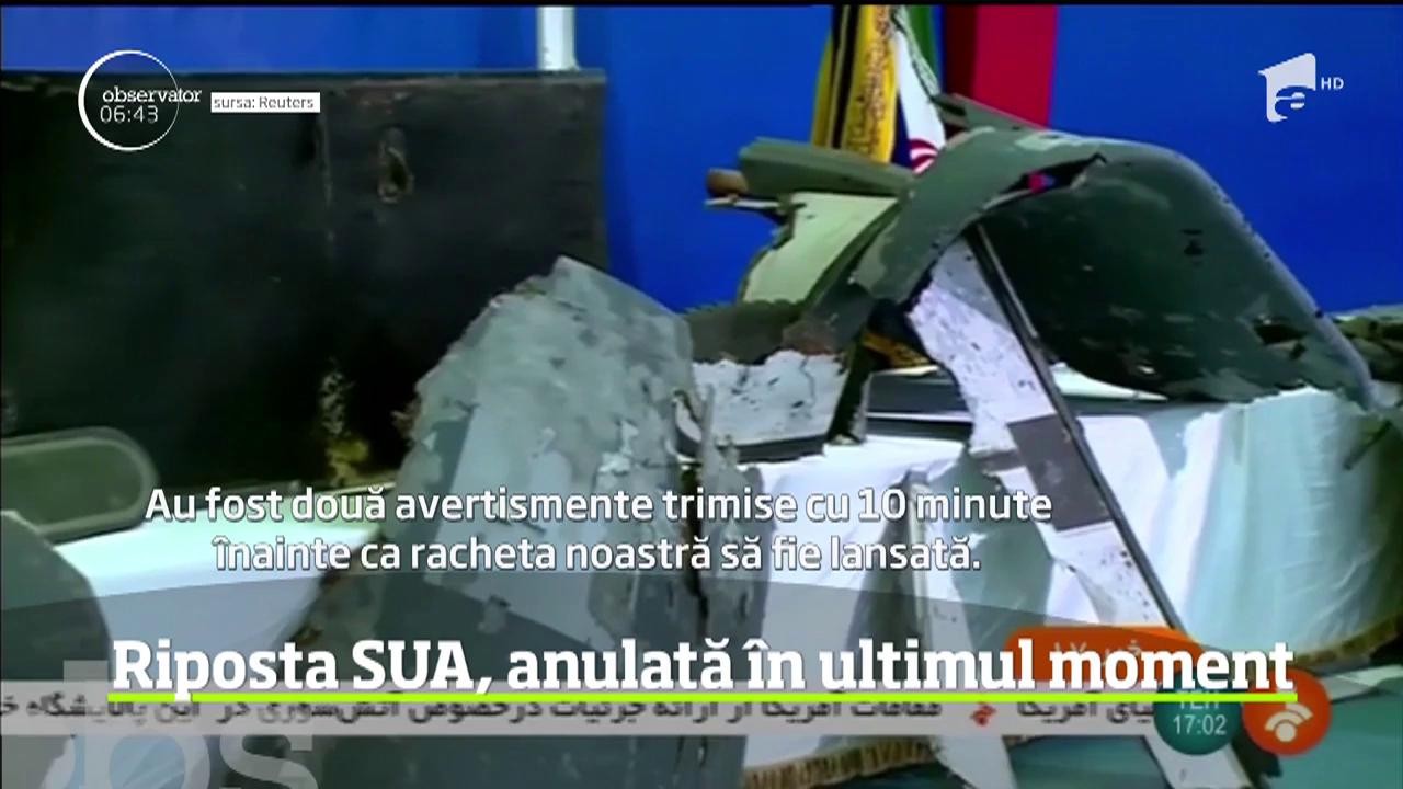 Donald Trump şi-a motivat decizia de a renunţa &icirc;n ultimul moment la un atac militar &icirc;mpotriva Iranului
